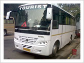 hire 27 seated tata AC deluxe buses on rent for tourist